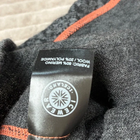 Icewear Women Base Layer Set Grey Orange Nordic Snowflake Quarter Zip Leggings S - Picture 13 of 16